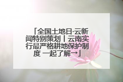全国土地日·云新闻特别策划丨云南实行最严格耕地保护制度 一起了解→