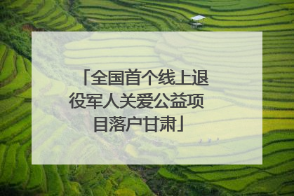 全国首个线上退役军人关爱公益项目落户甘肃