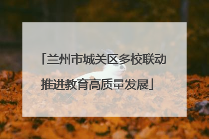 兰州市城关区多校联动推进教育高质量发展
