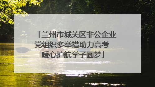 兰州市城关区非公企业党组织多举措助力高考 暖心护航学子圆梦