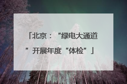 北京：“绿电大通道”开展年度“体检”