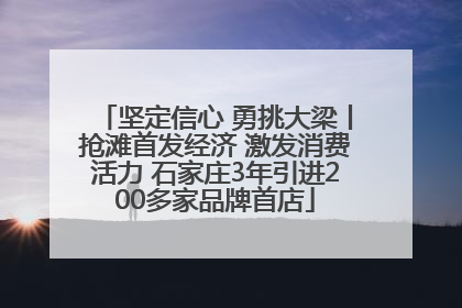 坚定信心 勇挑大梁丨抢滩首发经济 激发消费活力 石家庄3年引进200多家品牌首店