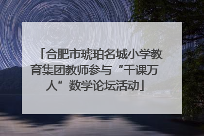 合肥市琥珀名城小学教育集团教师参与“千课万人”数学论坛活动
