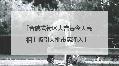 合院式街区大吉巷今天亮相！吸引大批市民涌入