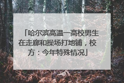哈尔滨高温一高校男生在走廊和操场打地铺，校方：今年特殊情况