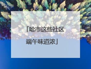 哈市这些社区端午味道浓