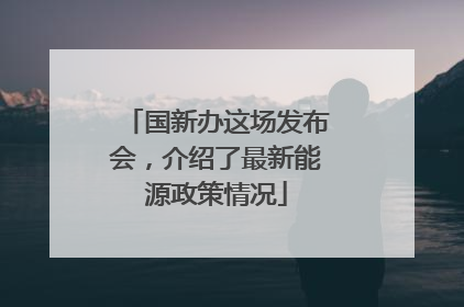 国新办这场发布会，介绍了最新能源政策情况