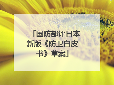 国防部评日本新版《防卫白皮书》草案