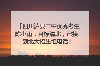 四川泸县二中优秀考生陈小雨：目标清北，已接到北大招生组电话