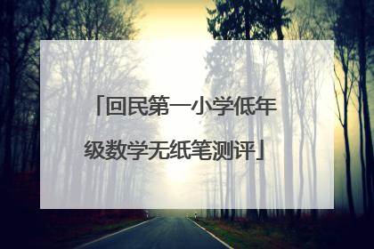回民第一小学低年级数学无纸笔测评