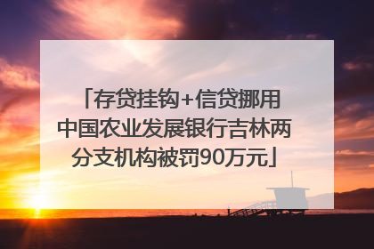 存贷挂钩+信贷挪用 中国农业发展银行吉林两分支机构被罚90万元