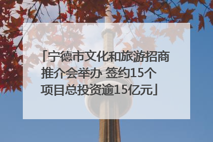 宁德市文化和旅游招商推介会举办 签约15个项目总投资逾15亿元