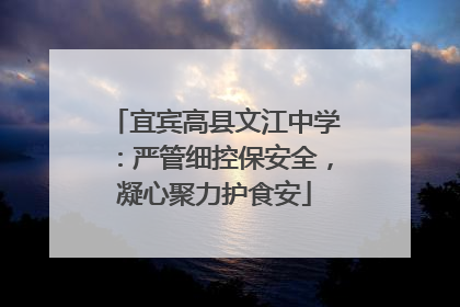 宜宾高县文江中学：严管细控保安全，凝心聚力护食安