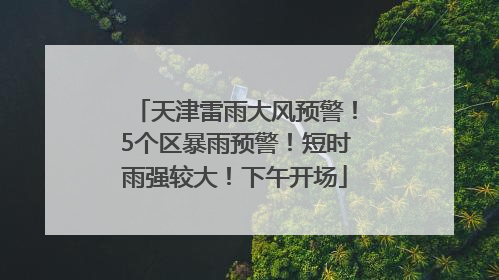 天津雷雨大风预警！5个区暴雨预警！短时雨强较大！下午开场