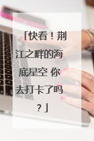 快看！荆江之畔的海底星空 你去打卡了吗？