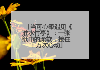 当可心柔遇见《淮水竹亭》：一张纸巾的柔软，接住千万次心动
