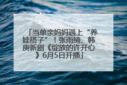 当单亲妈妈遇上“养娃搭子”！张雨绮、韩庚新剧《绽放的许开心》6月5日开播