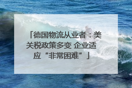 德国物流从业者：美关税政策多变 企业适应“非常困难”