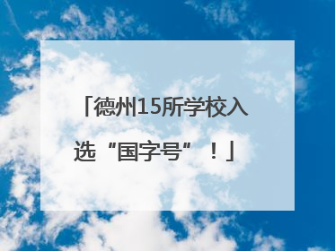 德州15所学校入选“国字号”！
