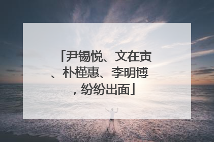 尹锡悦、文在寅、朴槿惠、李明博，纷纷出面