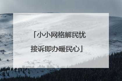 小小网格解民忧 接诉即办暖民心
