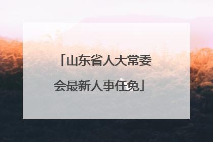 山东省人大常委会最新人事任免