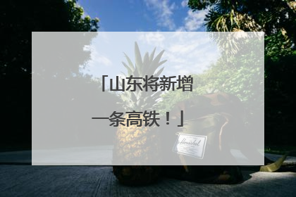 山东将新增一条高铁！