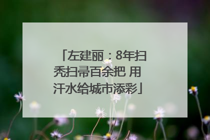 左建丽：8年扫秃扫帚百余把 用汗水给城市添彩
