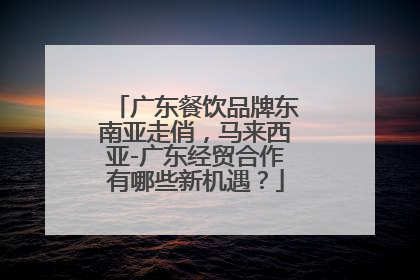 广东餐饮品牌东南亚走俏，马来西亚-广东经贸合作有哪些新机遇？