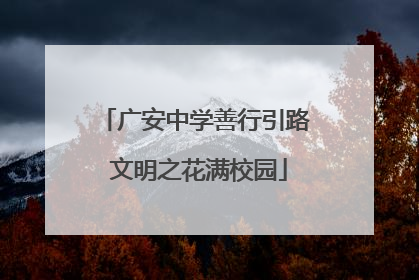 广安中学善行引路 文明之花满校园