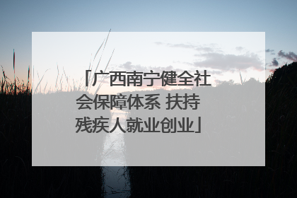 广西南宁健全社会保障体系 扶持残疾人就业创业