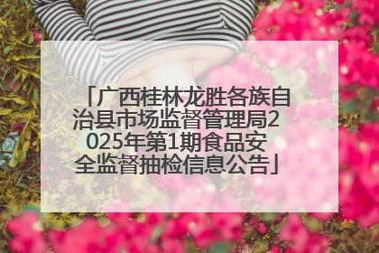 广西桂林龙胜各族自治县市场监督管理局2025年第1期食品安全监督抽检信息公告