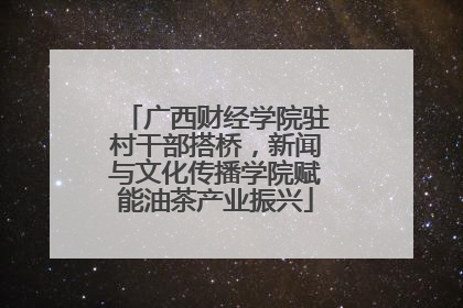 广西财经学院驻村干部搭桥，新闻与文化传播学院赋能油茶产业振兴