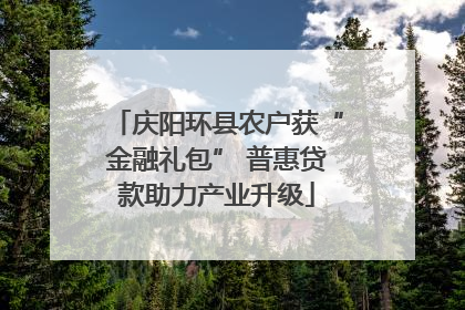 庆阳环县农户获“金融礼包” 普惠贷款助力产业升级