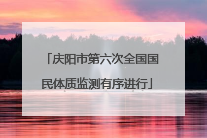 庆阳市第六次全国国民体质监测有序进行