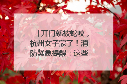 开门就被蛇咬，杭州女子蒙了！消防紧急提醒：这些方法都不靠谱！