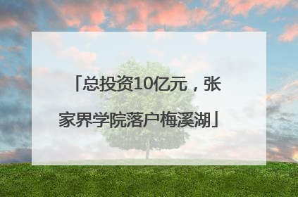 总投资10亿元，张家界学院落户梅溪湖