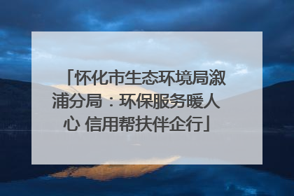 怀化市生态环境局溆浦分局：环保服务暖人心 信用帮扶伴企行