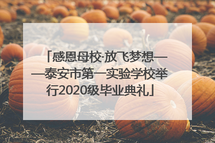 感恩母校·放飞梦想——泰安市第一实验学校举行2020级毕业典礼