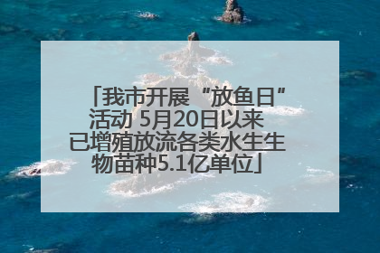 我市开展“放鱼日”活动 5月20日以来已增殖放流各类水生生物苗种5.1亿单位