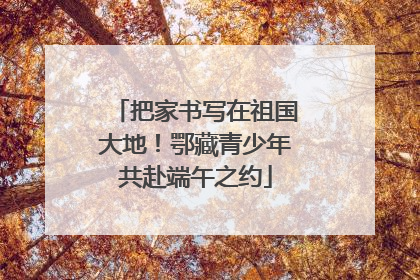 把家书写在祖国大地！鄂藏青少年共赴端午之约