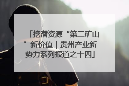挖潜资源“第二矿山”新价值｜贵州产业新势力系列报道之十四