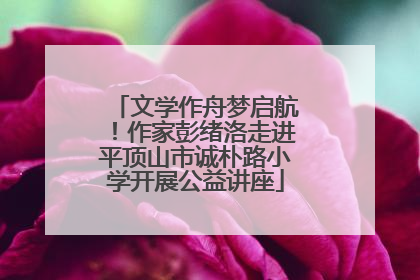 文学作舟梦启航！作家彭绪洛走进平顶山市诚朴路小学开展公益讲座
