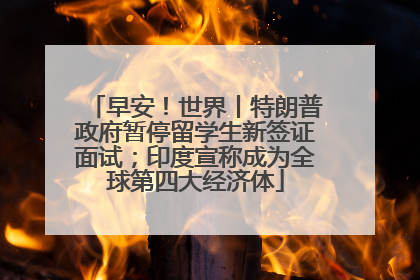 早安！世界丨特朗普政府暂停留学生新签证面试；印度宣称成为全球第四大经济体