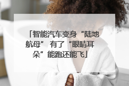 智能汽车变身“陆地航母” 有了“眼睛耳朵”能跑还能飞