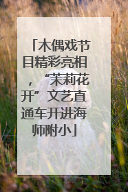 木偶戏节目精彩亮相，“茉莉花开”文艺直通车开进海师附小