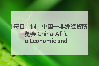 每日一词｜中国—非洲经贸博览会 China-Africa Economic and Trade Expo