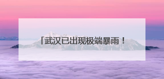 武汉已出现极端暴雨！部分铁路封锁、限速