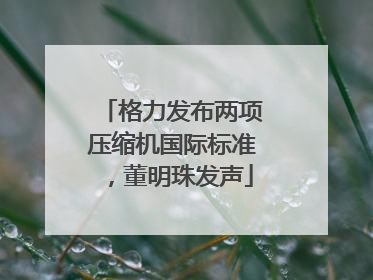 格力发布两项压缩机国际标准，董明珠发声