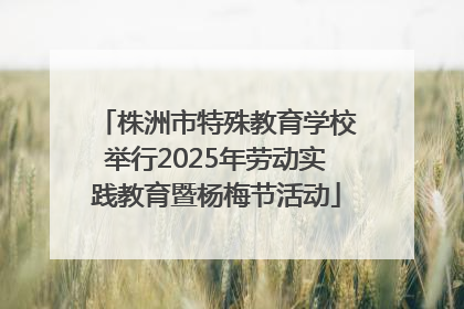 株洲市特殊教育学校举行2025年劳动实践教育暨杨梅节活动